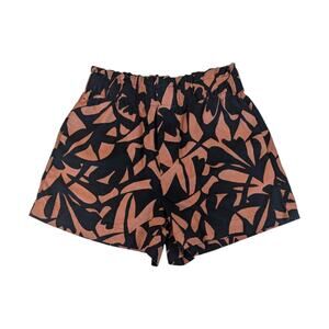 A New Day High-Rise Linen Pull-On Black/Brown Shorts Women’s Small